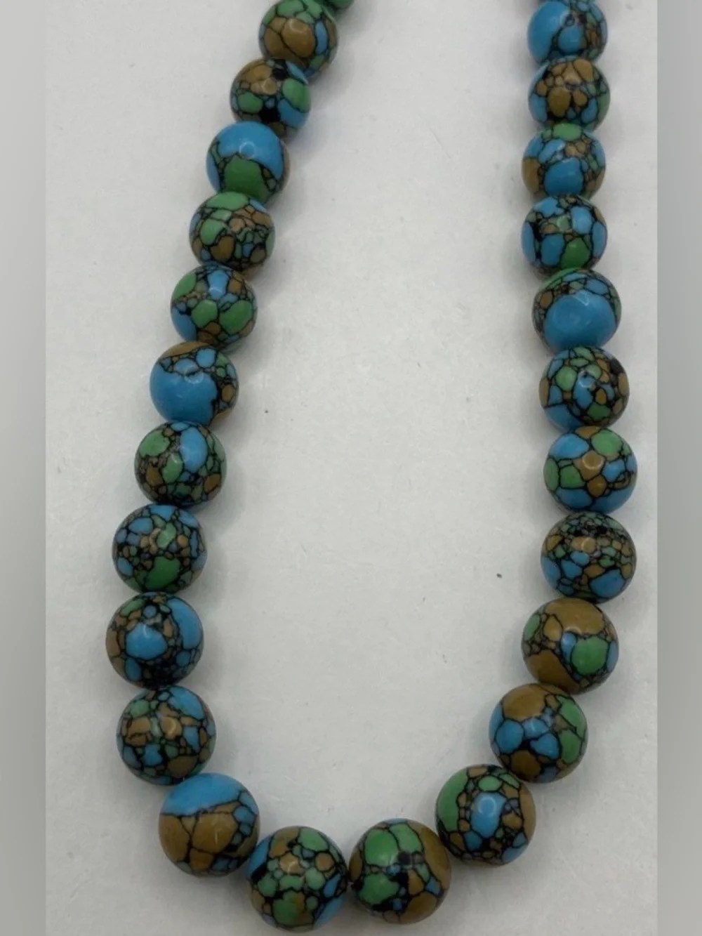 Sea Sediment Jasper Round Beaded Necklace w/Sterling Clasp - Picture 7 of 17